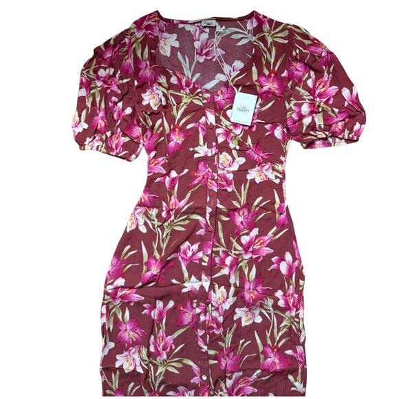 NWT Faherty Floral Red Floral Maxi Dress - Picture 4 of 7